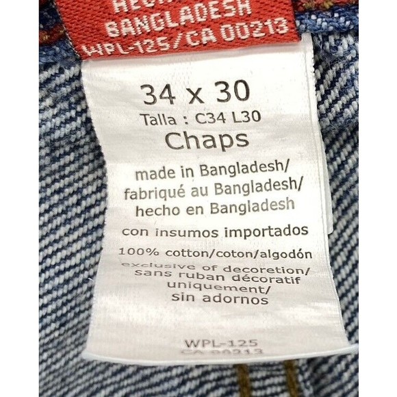 Chaps Jeans Mens Size 34X30 Mid Rise Straight Fit Medium Wash  Cotton Denim Blue - Picture 9 of 15
